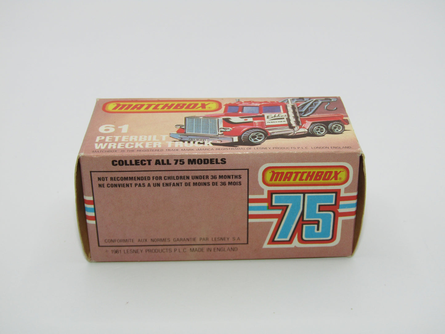Matchbox Superfast 61C Peterbilt Wrecker Truck CLEAR Windows ENGLAND Base