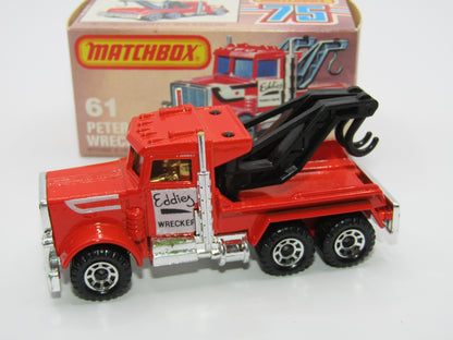 Matchbox Superfast 61C Peterbilt Wrecker Truck LIGHT Amber Windows