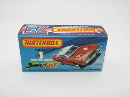 Matchbox Superfast 1C Dodge Challenger Red, DOT DASH WHEELS