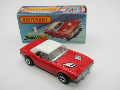 Matchbox Superfast 1C Dodge Challenger Light Red 5 Arch Wheels Chrome Interior