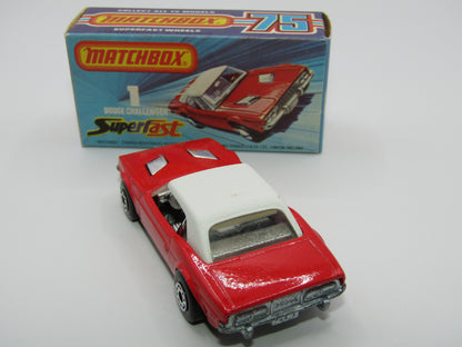 Matchbox Superfast 1C Dodge Challenger Light Red 5 Arch Wheels Chrome Interior