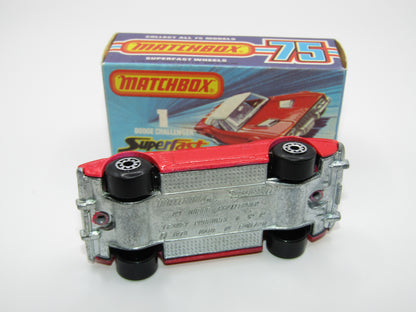 Matchbox Superfast 1C Dodge Challenger Light Red 5 Arch Wheels Chrome Interior