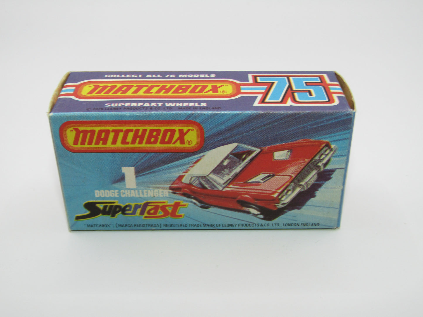 Matchbox Superfast 1C Dodge Challenger Light Red 5 Arch Wheels Chrome Interior