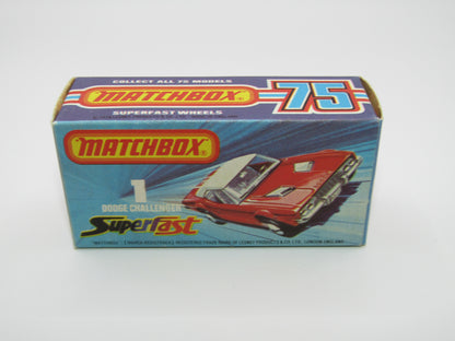 Matchbox Superfast 1C Dodge Challenger Light Red 5 Arch Wheels Chrome Interior