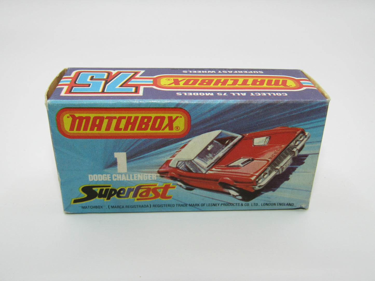 Matchbox Superfast 1C Dodge Challenger Light Red 5 Arch Wheels Chrome Interior