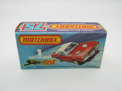 Matchbox Superfast 1C Dodge Challenger Light Red 5 Arch Wheels Chrome Interior