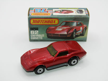 Matchbox Superfast 62D Chevrolet Corvette NO TAMPO AMBER WINDOWS