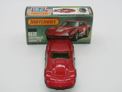 Matchbox Superfast 62D Chevrolet Corvette NO TAMPO AMBER WINDOWS