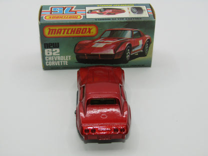 Matchbox Superfast 62D Chevrolet Corvette NO TAMPO AMBER WINDOWS