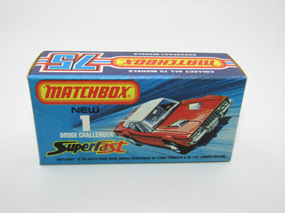 Matchbox Superfast 1C Dodge Challenger VERY DARK Red 5 Arch Wheels Chrome Int