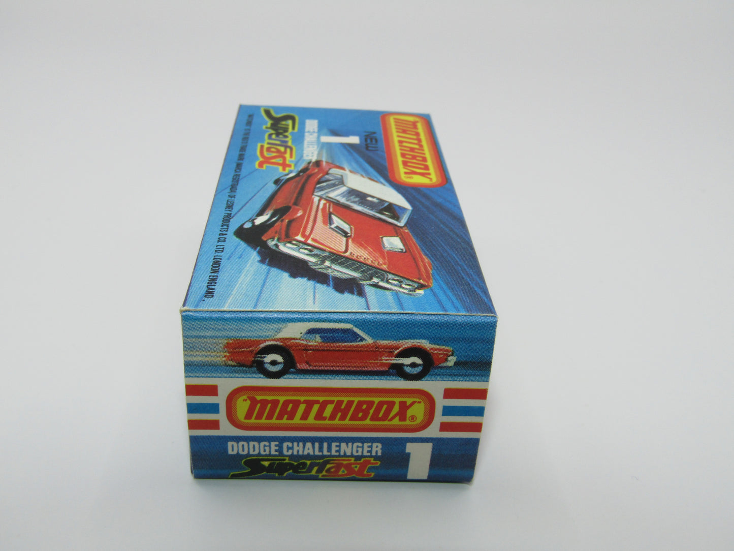 Matchbox Superfast 1C Dodge Challenger VERY DARK Red 5 Arch Wheels Chrome Int