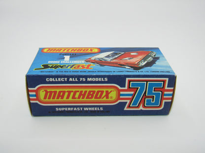 Matchbox Superfast 1C Dodge Challenger VERY DARK Red 5 Arch Wheels Chrome Int