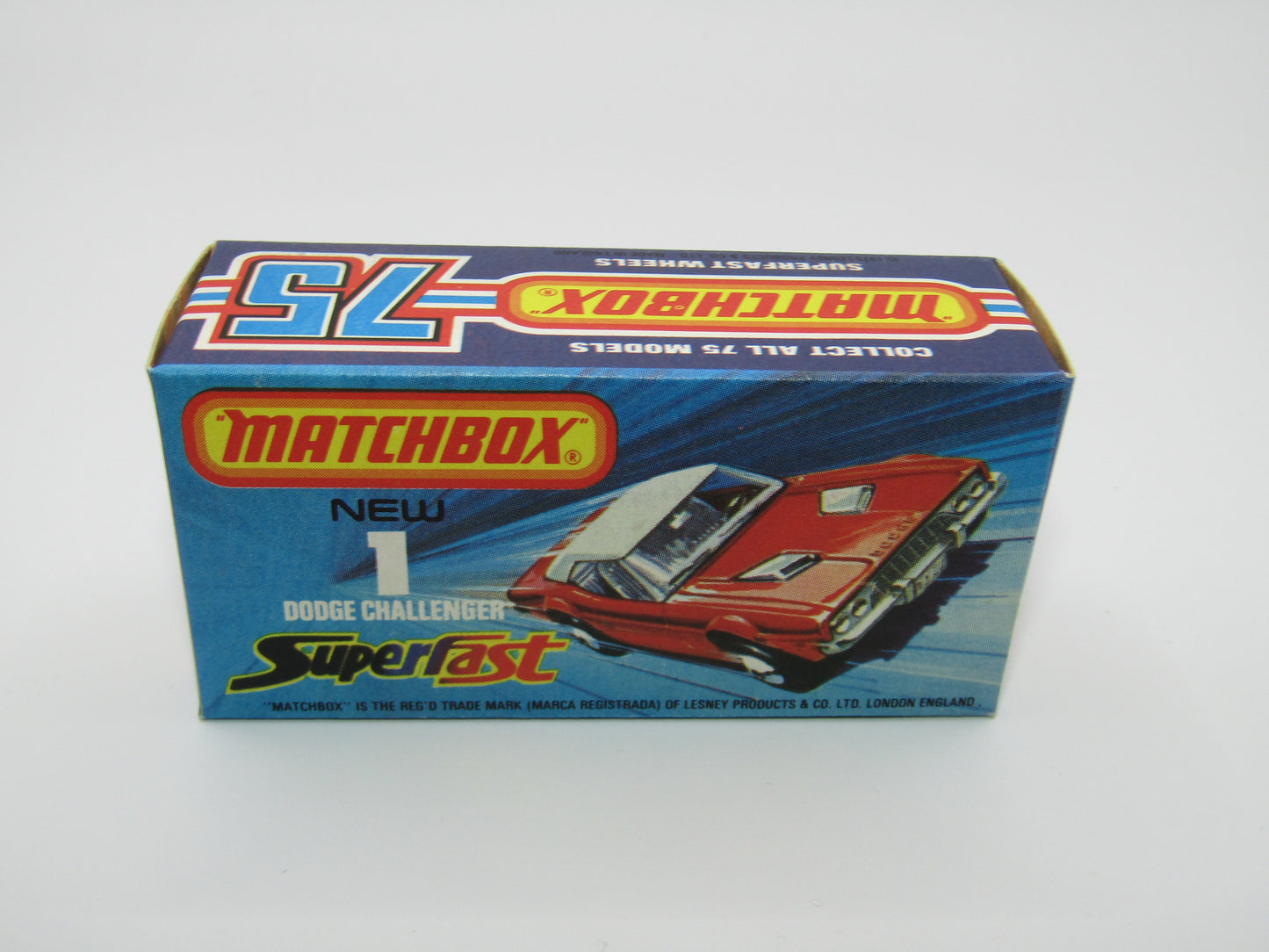 Matchbox Superfast 1C Dodge Challenger Red, WHITE Interior Clear Windows