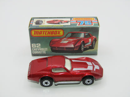 Matchbox Superfast 62D Chevrolet Corvette WHITE Interior