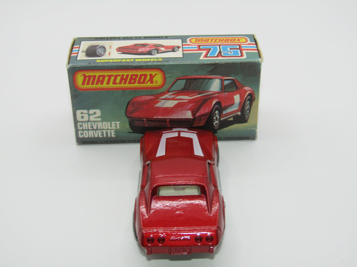 Matchbox Superfast 62D Chevrolet Corvette WHITE Interior