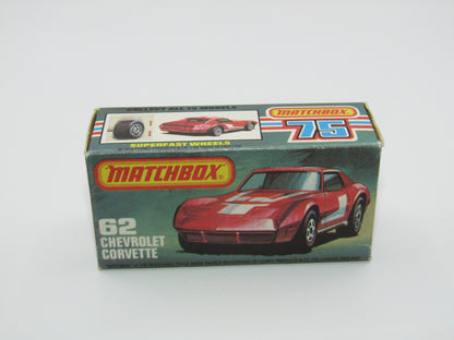 Matchbox Superfast 62D Chevrolet Corvette WHITE Interior