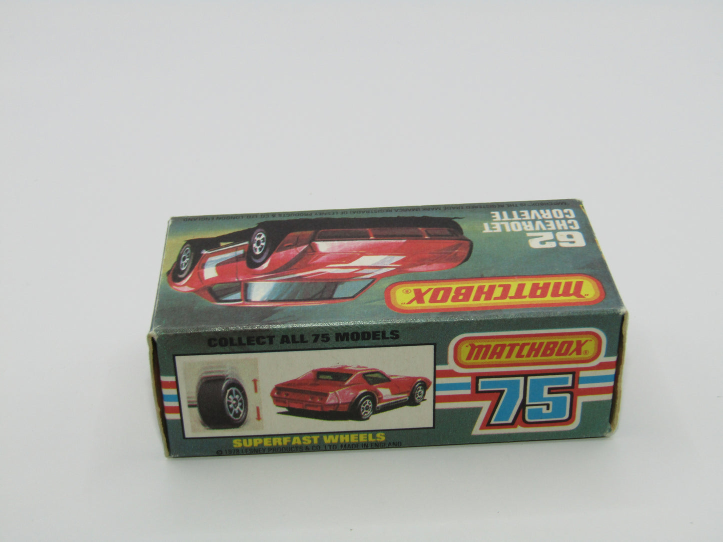 Matchbox Superfast 62D Chevrolet Corvette WHITE Interior