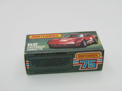 Matchbox Superfast 62D Chevrolet Corvette WHITE Interior