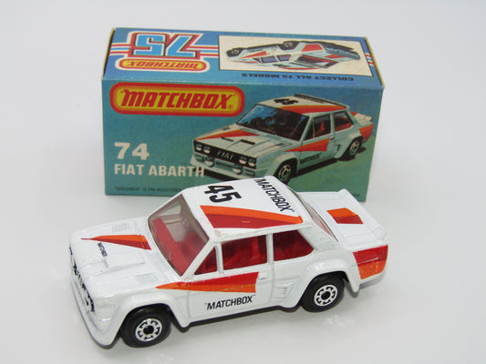 Matchbox Superfast 74D Fiat Abarth BLUE-GREY BASE EX-SHOP STOCK
