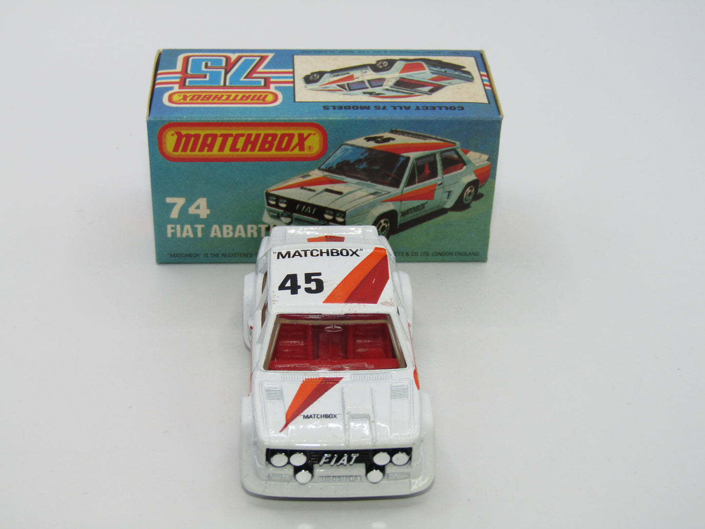 Matchbox Superfast 74D Fiat Abarth BLUE-GREY BASE EX-SHOP STOCK