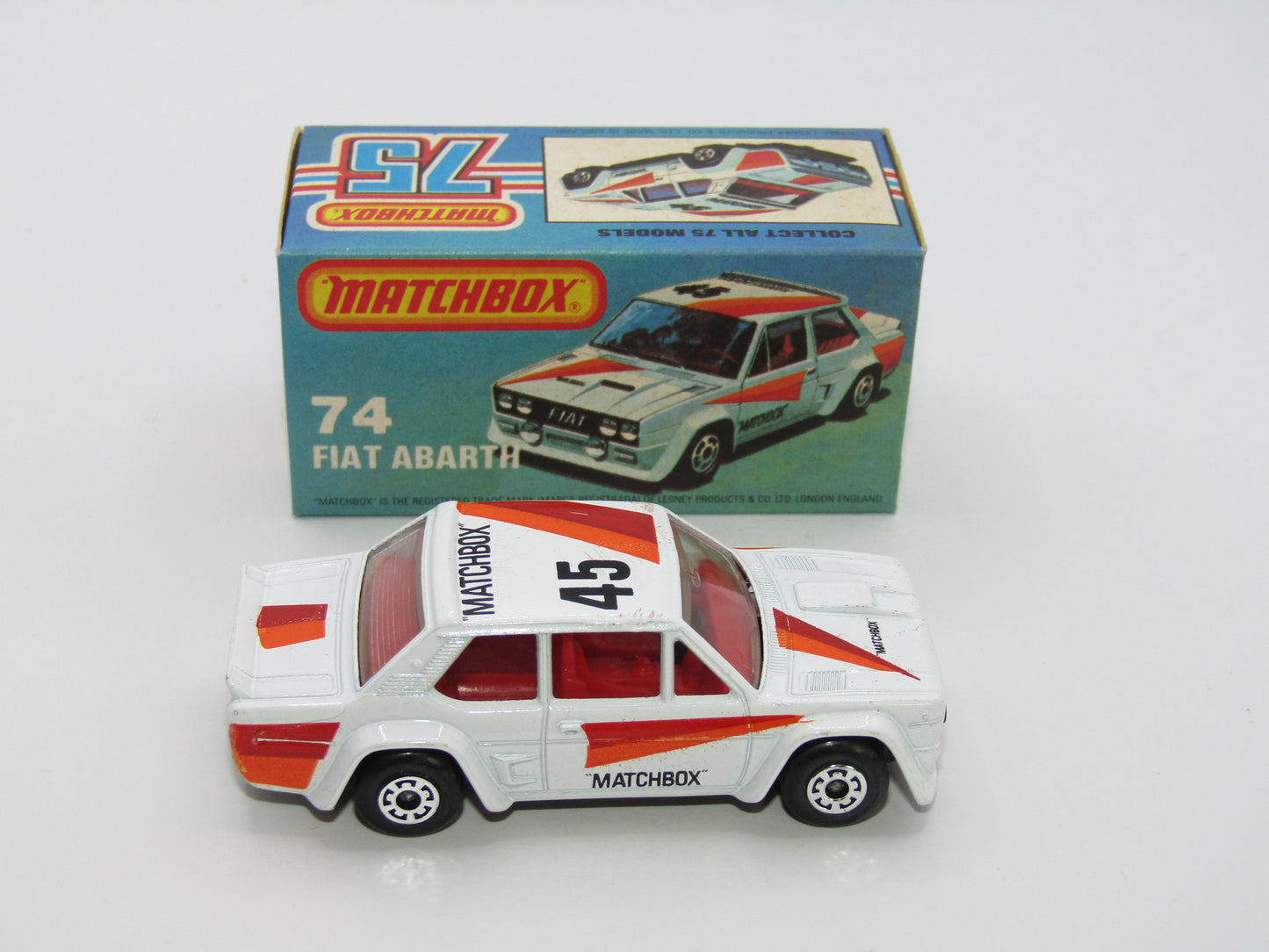 Matchbox Superfast 74D Fiat Abarth BLUE-GREY BASE EX-SHOP STOCK