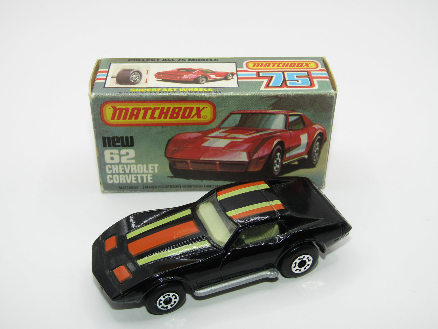 Matchbox Superfast 62D Chevrolet Corvette Silver Base