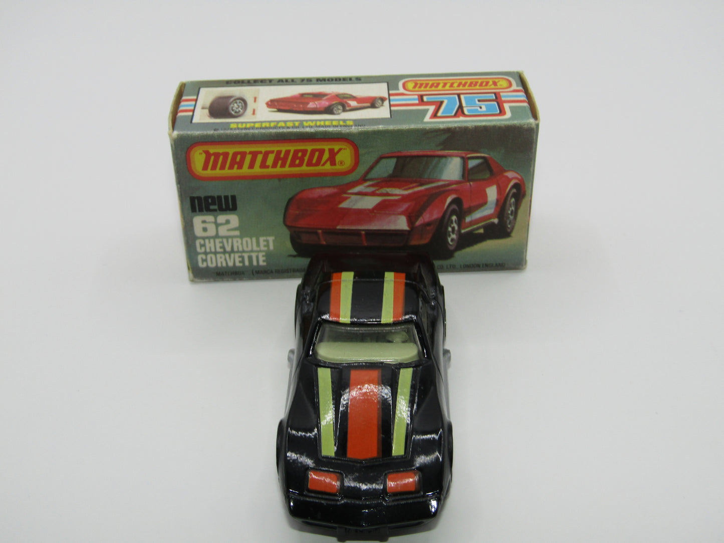 Matchbox Superfast 62D Chevrolet Corvette Silver Base