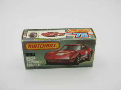 Matchbox Superfast 62D Chevrolet Corvette Silver Base