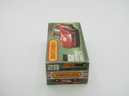 Matchbox Superfast 62D Chevrolet Corvette Silver Base