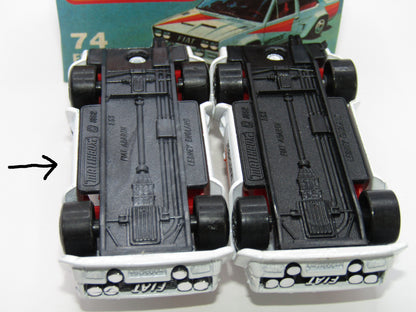 Matchbox Superfast 74D Fiat Abarth GREY BASE EX-SHOP STOCK