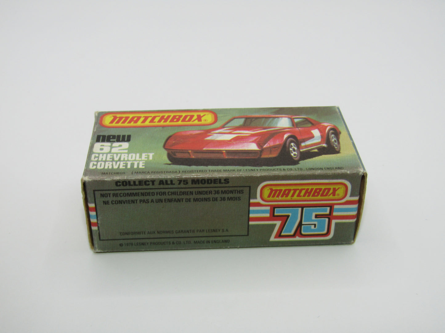 Matchbox Superfast 62D Chevrolet Corvette Silver Base