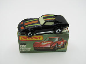Matchbox Superfast 62D Chevrolet Corvette OPAQUE Windows Silver Base