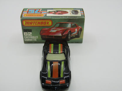 Matchbox Superfast 62D Chevrolet Corvette OPAQUE Windows Silver Base