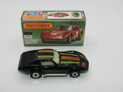 Matchbox Superfast 62D Chevrolet Corvette OPAQUE Windows Silver Base