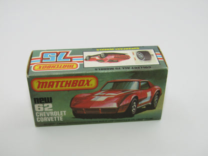 Matchbox Superfast 62D Chevrolet Corvette OPAQUE Windows Silver Base