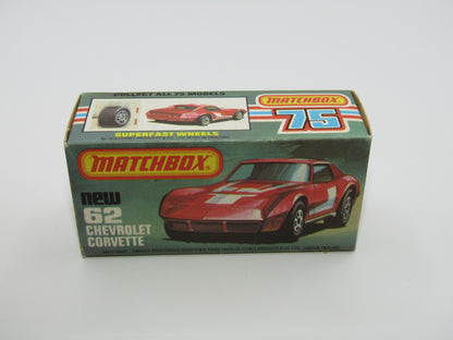 Matchbox Superfast 62D Chevrolet Corvette OPAQUE Windows Silver Base