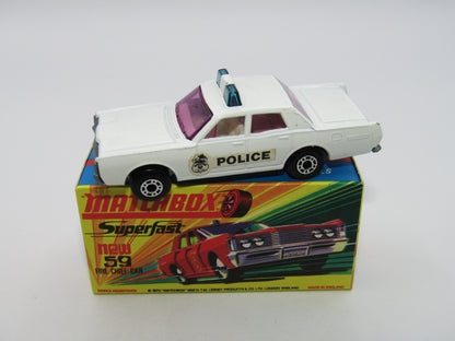 Matchbox Superfast 59B Mercury Police Car Extremely Rare PURPLE Windows