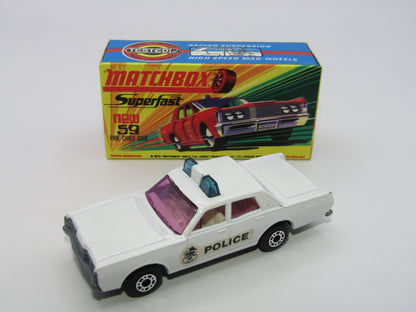 Matchbox Superfast 59B Mercury Police Car Extremely Rare PURPLE Windows