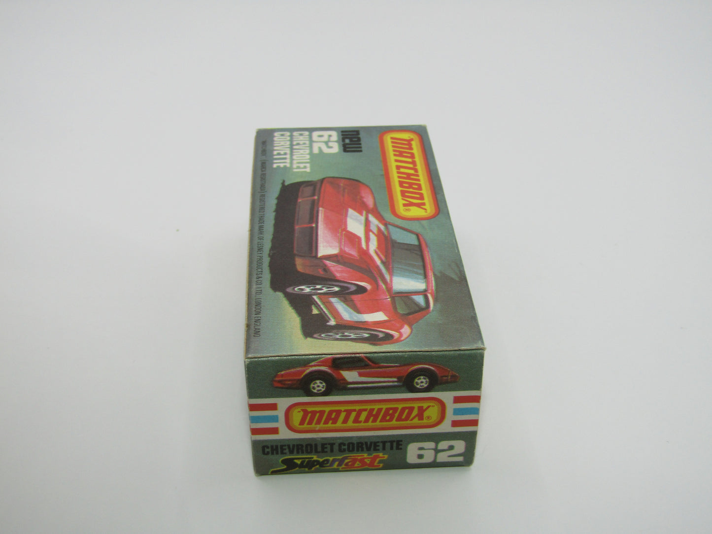 Matchbox Superfast 62D Chevrolet Corvette OPAQUE Windows Silver Base