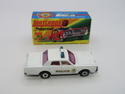 Matchbox Superfast 59B Mercury Police Car Extremely Rare PURPLE Windows
