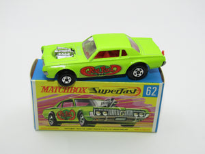 Matchbox Superfast 62B Mercury Cougar Rat Rot Dragster 5 SPOKE Wheels
