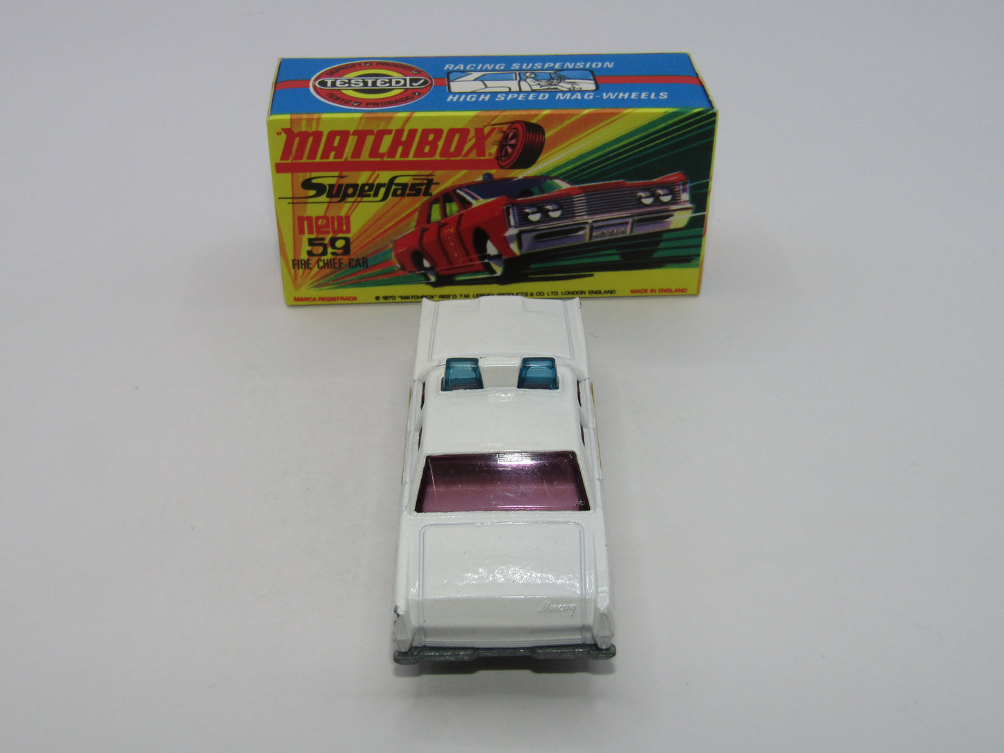 Matchbox Superfast 59B Mercury Police Car Extremely Rare PURPLE Windows
