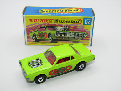 Matchbox Superfast 62B Mercury Cougar Rat Rot Dragster 5 SPOKE Wheels