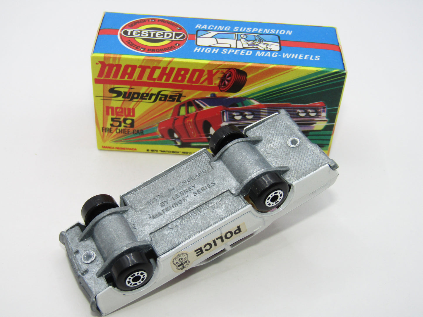 Matchbox Superfast 59B Mercury Police Car Extremely Rare PURPLE Windows
