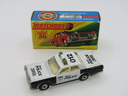 Matchbox Superfast 59B Mercury Police Car PRE-PRODUCTION CREAM Interior