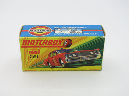 Matchbox Superfast 59B Mercury Police Car PRE-PRODUCTION CREAM Interior