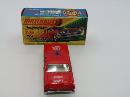 Matchbox Superfast 59B Mercury Fire Chief Pre-Production NORFOLK FIRE Dept