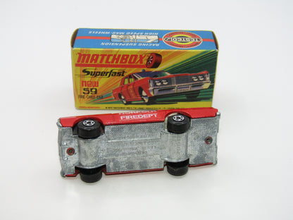 Matchbox Superfast 59B Mercury Fire Chief Pre-Production NORFOLK FIRE Dept