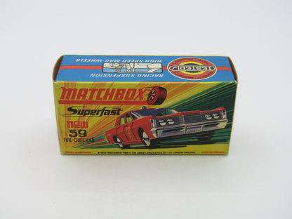 Matchbox Superfast 59B Mercury Fire Chief Pre-Production NORFOLK FIRE Dept