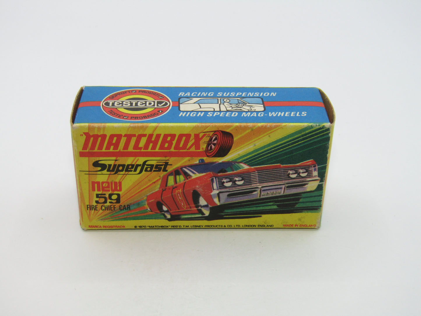 Matchbox Superfast 59B Mercury Fire Chief Pre-Production NORFOLK FIRE Dept